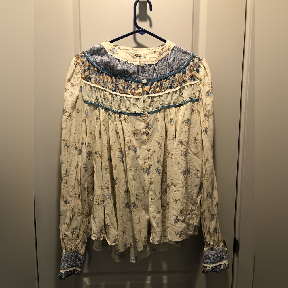 Free People Large western button up blouse